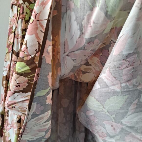 Tommy Bahama Brown Multicolored Silk Blend Floral Pleated Skirt - Size 10 - Picture 5 of 7